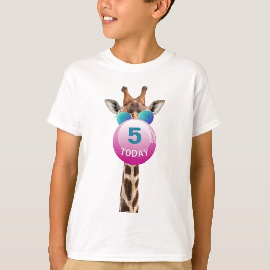 T-shirt Girafe fraîche et Bubblegum de coutume (Devant)