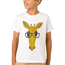 Girafe jaune avec lunettes