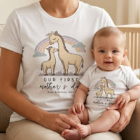 Girafe Maman Bébé Premier Jour de la Fête des Mère