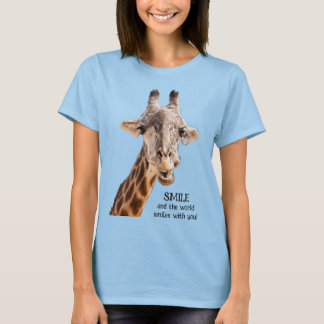 T-shirt Girafe Mignonne SOURIRE Citation Drôle Moderne Lum