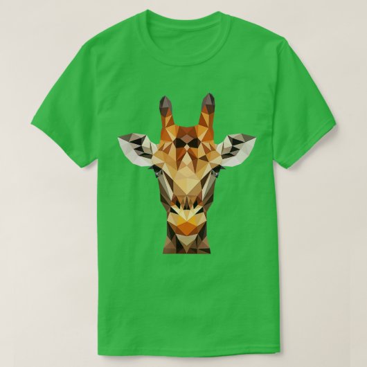 T-shirt Girafe Polygonal Zoo Africain Animal Mammal Safari (Design devant)