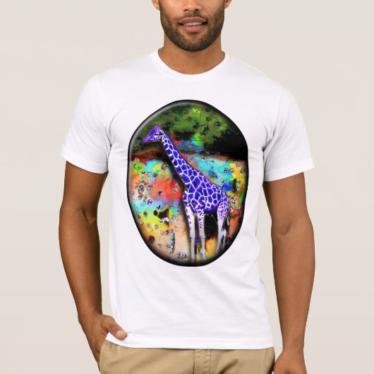T-shirt Girafe T psychédélique pourpre (Devant)