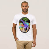 T-shirt Girafe T psychédélique pourpre (Devant entier)