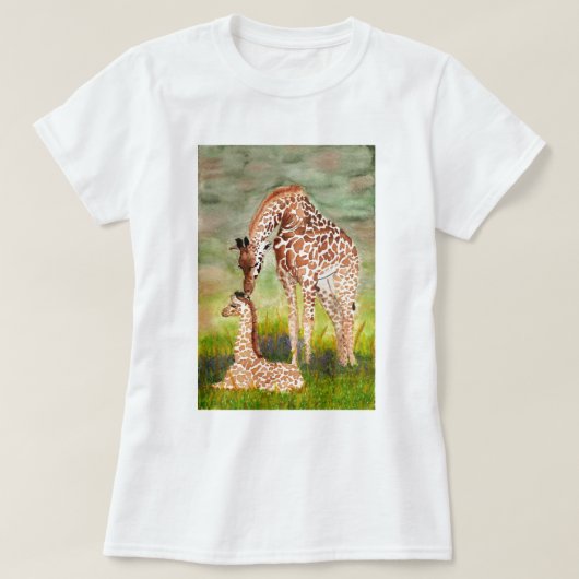 T-shirt Girafes de mère et de bébé (Design devant)
