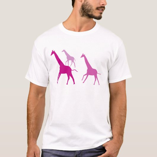 T-shirt Girafes en course (Violet) (Devant)