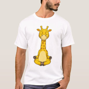 T-shirt Giraffe à la méditation de Yoga