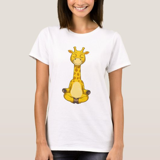 T-shirt Giraffe à la méditation de Yoga (Devant)