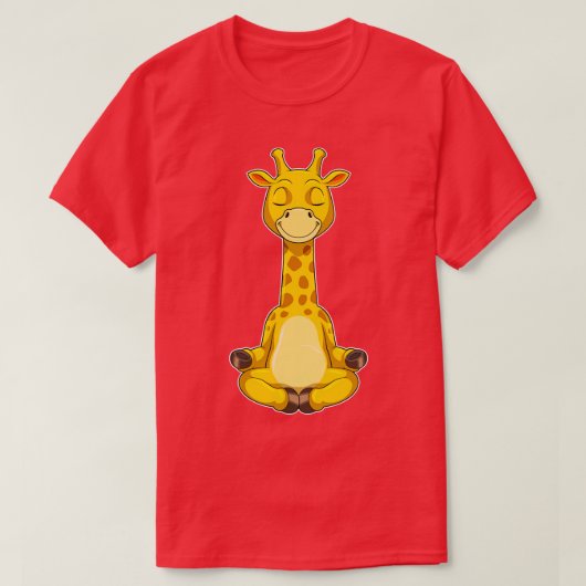 T-shirt Giraffe à la méditation de Yoga (Design devant)