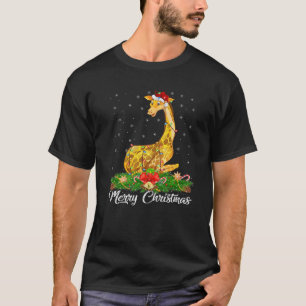 T-shirt Giraffe Amoureux des animaux correspondant Santa H