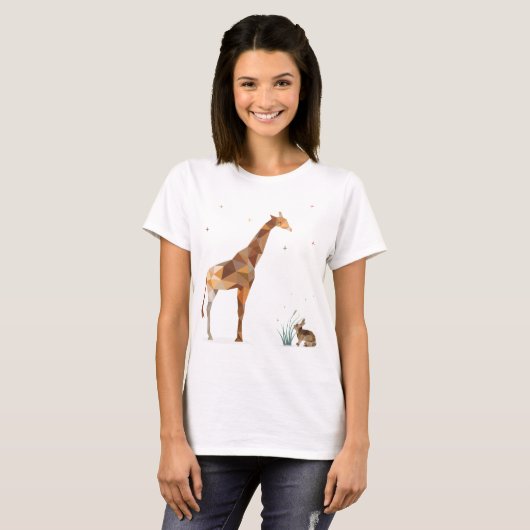T-shirt Giraffe and Rabbit (Devant entier)
