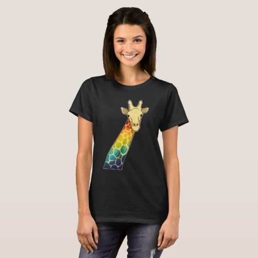 T-shirt Giraffe Arc-en-ciel (Devant entier)