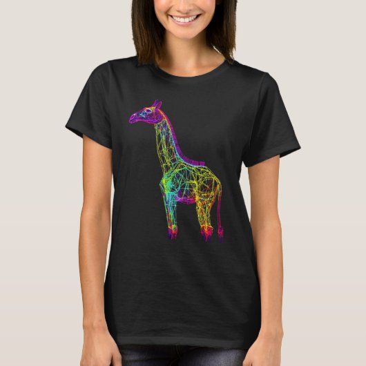 T-shirt Giraffe Artwork  Animal Colourful Giraffe (Devant)