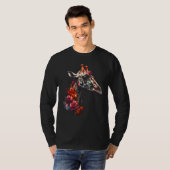 T-shirt Giraffe Artwork  Flowers Animal (Devant entier)