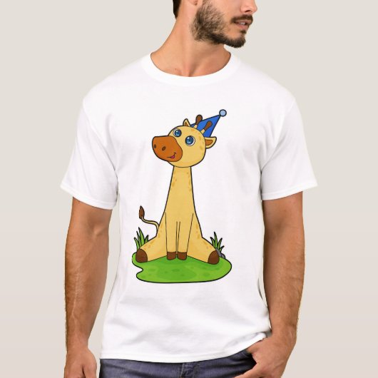 T-shirt Giraffe avec casquette de fête (Devant)
