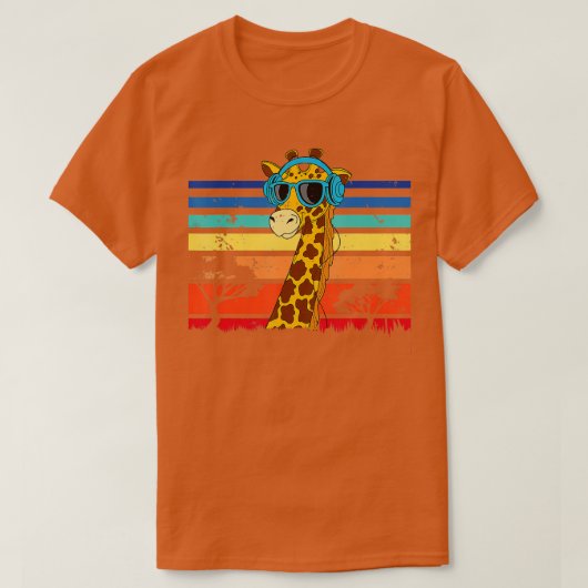 T-shirt Giraffe Avec Lunettes De Soleil Giraffe Lover Zoo (Design devant)