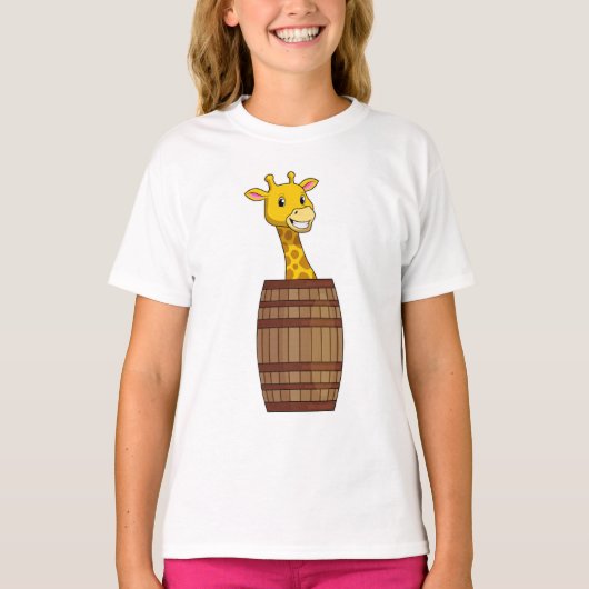 T-shirt Giraffe avec tonneau (Devant)