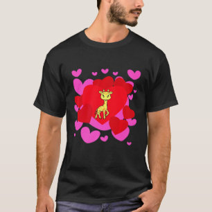 T-shirt Giraffe Belle Valentines Jour Coeurs romantiques H
