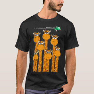 T-shirt Giraffe Bird Animaux mignonette Faune Safari Cadea