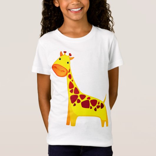 T-Shirt Giraffe Cartoon mignonne (Devant)