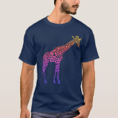T-shirt Giraffe Coeurs arc-en-ciel (Devant)