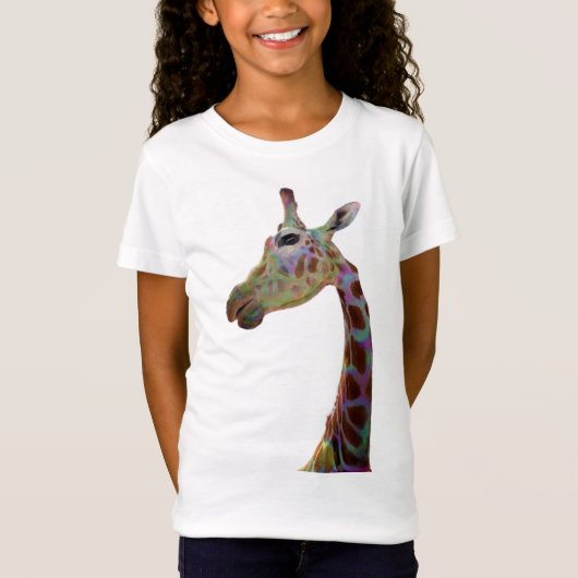 T-shirt Giraffe coloré amusant (Devant)