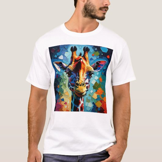 T-shirt Giraffe colorée 302 (Devant)