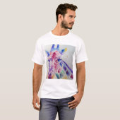 T-shirt Giraffe colorée Animal Aquarelle Art Design (Devant entier)