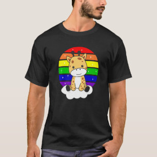 T-shirt Giraffe Cute Arc En Ciel Pour Enfants Giraffes