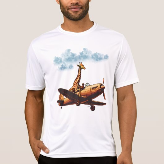 T-shirt Giraffe dans un avion (Devant)