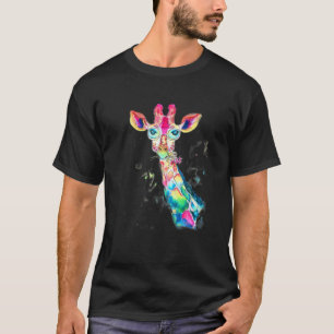 T-shirt Giraffe d'aquarelle claire design cadeau d'art