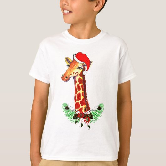 T-shirt Giraffe de Noël (Devant)