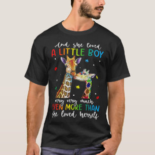 T-shirt Giraffe Elle Aimait Un Petit Garçon Sensibilisatio