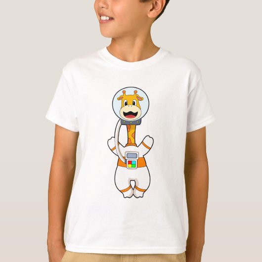 T-shirt Giraffe en astronaute en costume (Devant)