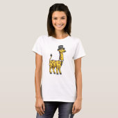 T-shirt Giraffe en Gentleman avec Casquette, Cravate et Mo (Devant entier)