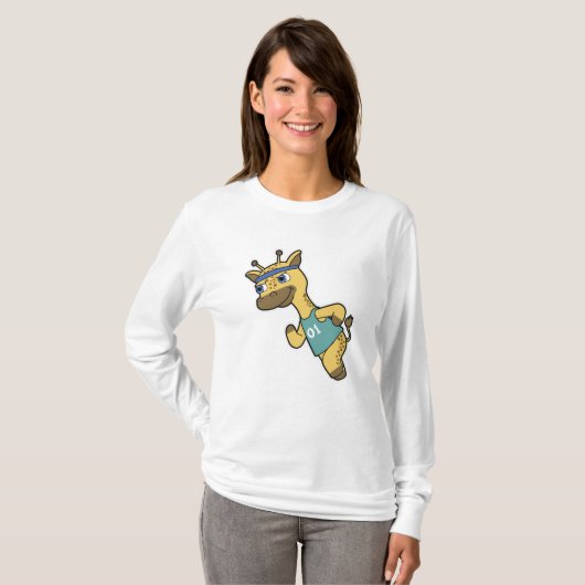 T-shirt Giraffe en Jogger à Running avec Headband (Devant entier)