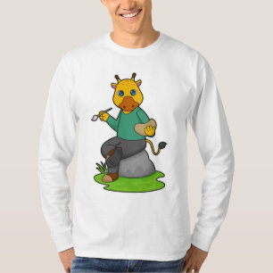 T-shirt Giraffe en peintre avec pinceau