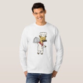 T-shirt Giraffe en tant que chef avec tablier et plateau d (Devant entier)