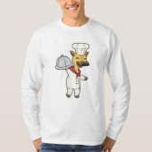 T-shirt Giraffe en tant que chef avec tablier et plateau d (Devant)