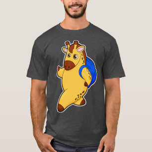 T-shirt Giraffe en tant qu'étudiant avec sac à dos