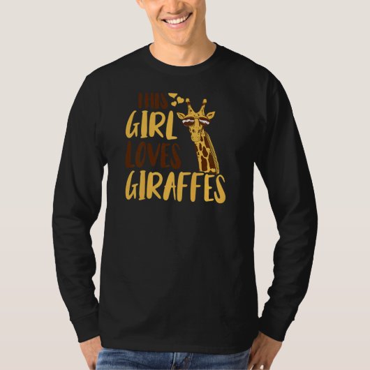 T-shirt Giraffe Enfants Cette fille aime les girafes (Devant)