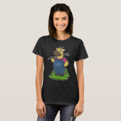 T-shirt Giraffe Farmer Rake Farm (Devant entier)