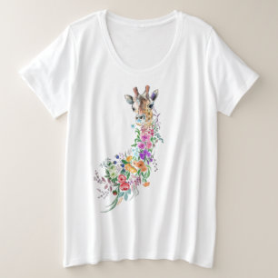 T-shirt Giraffe florale