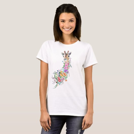 T-shirt Giraffe florale (Devant entier)