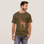 T-shirt Giraffe géométrique moderne, cuivre et Brown (Devant entier)