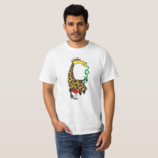 T-shirt Giraffe Guzzling (Devant entier)