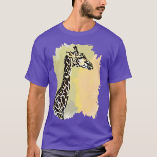 T-shirt Giraffe Line Laver aquarelle Peinture pour Giraffe
