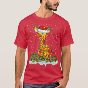 T-shirt Giraffe Lover correspondant Père Noël Lighting Gir