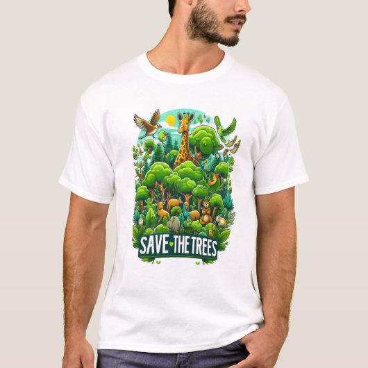 T-shirt Giraffe majestueuse en Harmonie forestière (Devant)