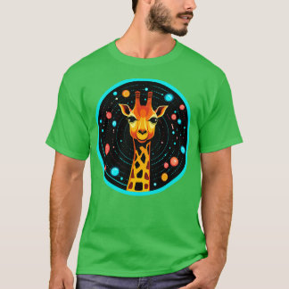 T-shirt Giraffe mignonne dans l'espace extra-atmosphérique