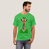 T-shirt Giraffe mignonne portant un pull vert (Devant entier)